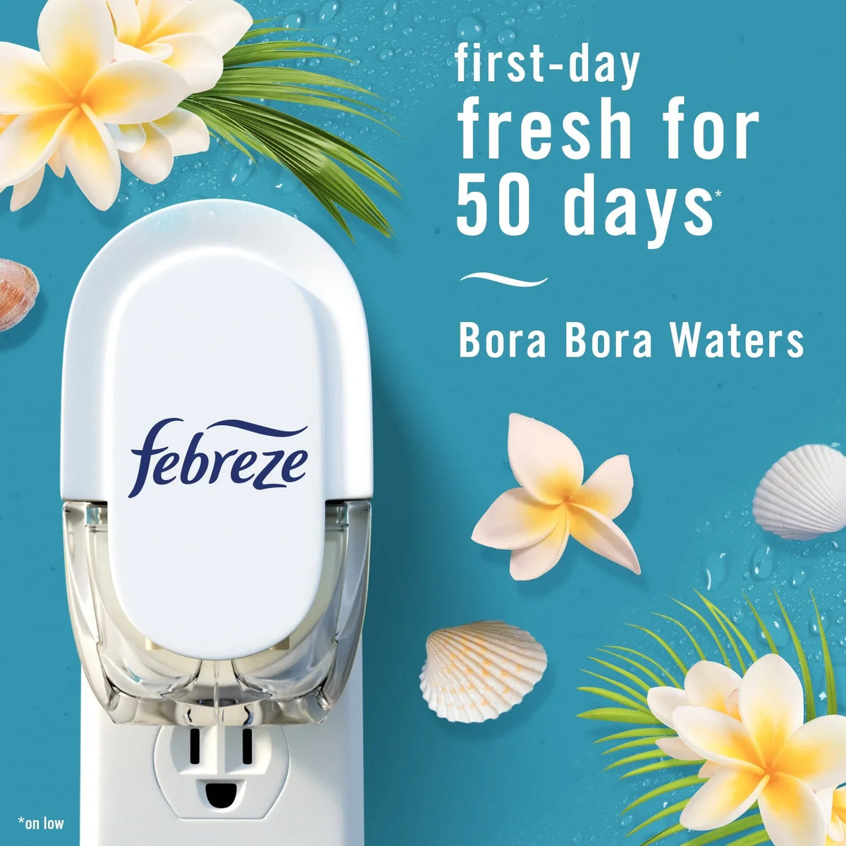 Febreze Plug In Air Freshener, Odor-Fighting Scented Oil Refill, Bora Bora Waters, 2 Refills