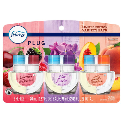 Febreze Plug In Air Freshener Scented Oil Refill, Spring Mix, 3 Count