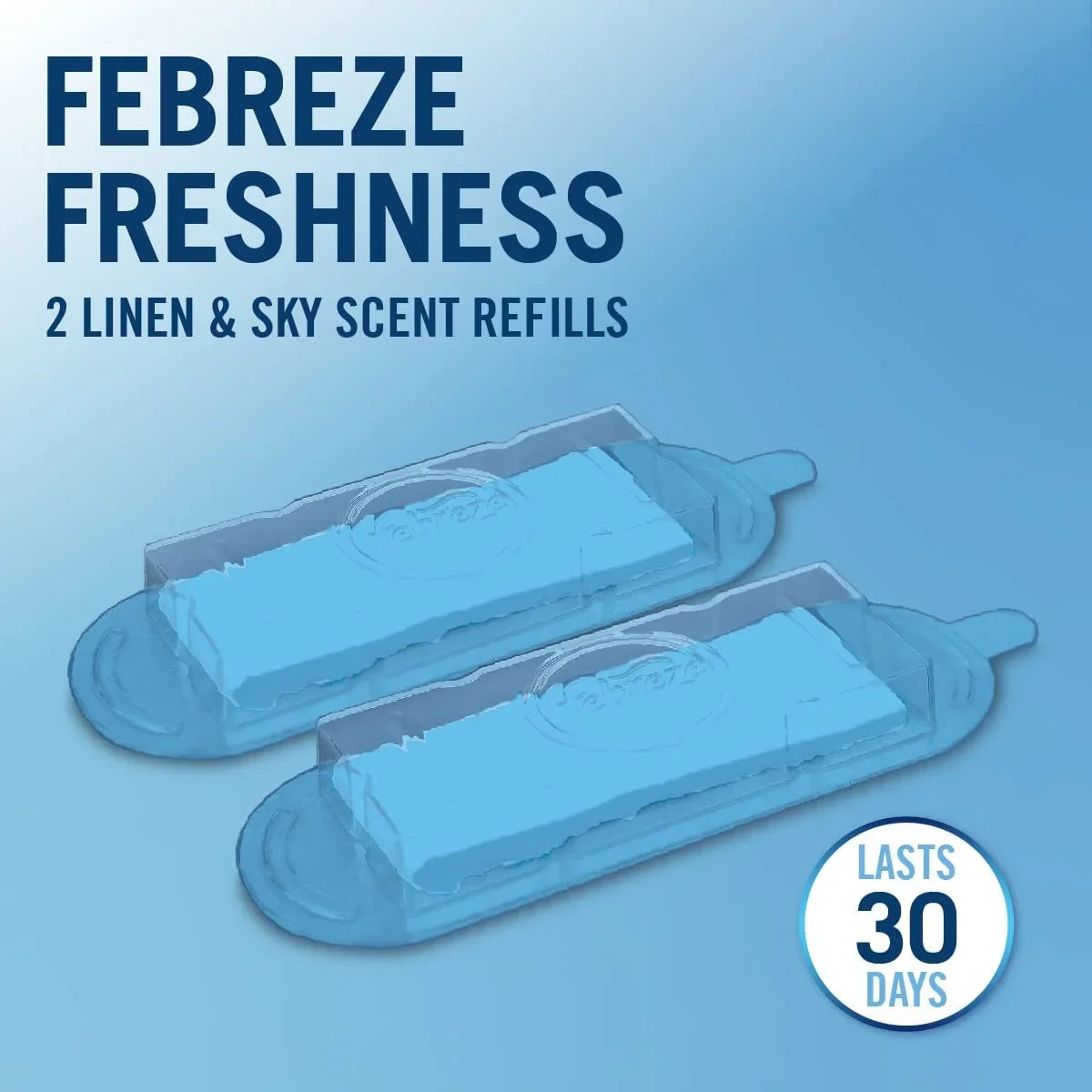 Febreze Linen & Sky Air Purifier Scent Refill Cartridge, 2-Pack, White, 2 Per Pack
