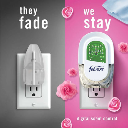 Febreze Plug In Air Freshener, Odor-Fighting Scented Oil Refill, Downy April Fresh, 3 Refills