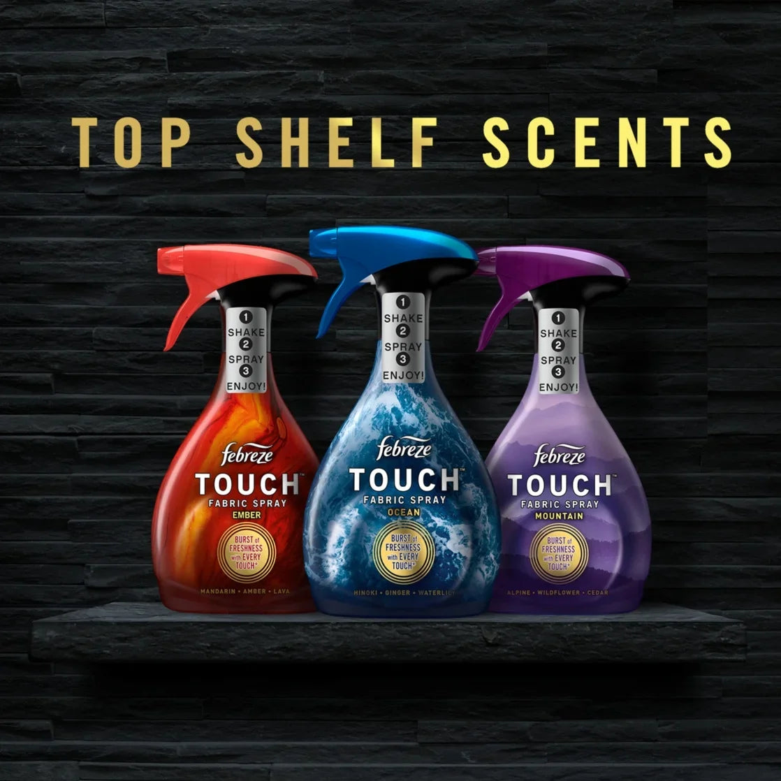 Febreze Touch Fabric Spray, Ocean & Mountain Scents, 16.9 oz, 2-Pack