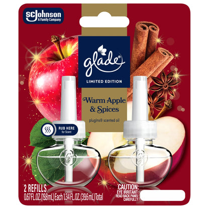 Glade® PlugIns® Refills Air Freshener, Warm Apple & Spices, 1.34oz., 2 Count