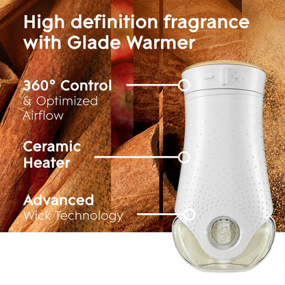 Glade PlugIns Scented Oil 5 Refills, Air Freshener, Apple Cinnamon, Essential Oil Infused Wall Plug In, 3.35 FL oz, Pack of 5
