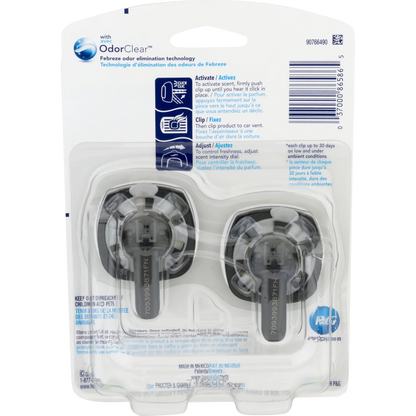 Febreze Car Odor-Eliminating Air Freshener, Gain Original, 2 Ct
