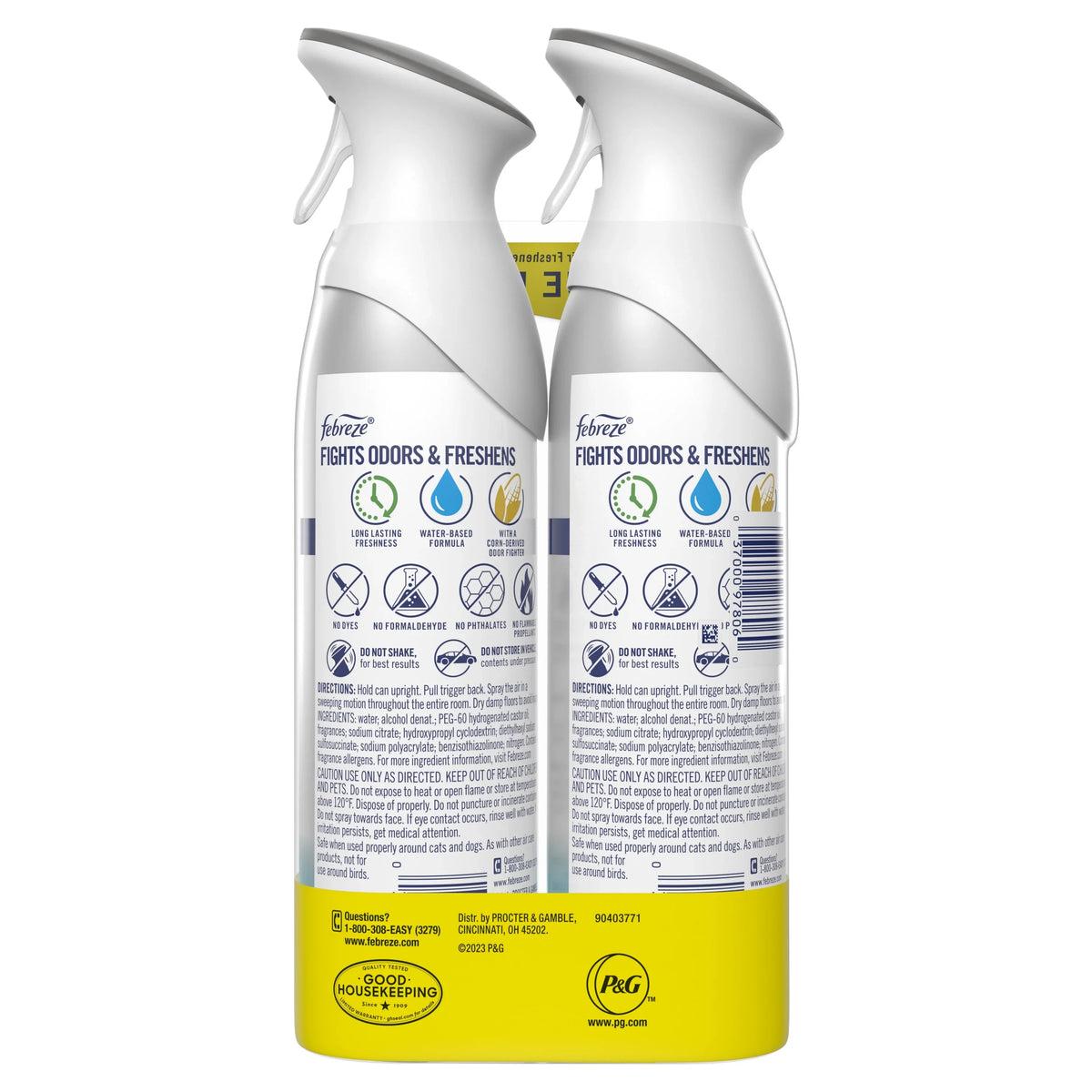 Febreze Air Freshener Spray, Odor-Fighting Room Spray, Heavy Duty Crisp Clean, 8.8oz, 2 Count