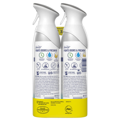 Febreze Air Freshener Spray, Odor-Fighting Room Spray, Heavy Duty Crisp Clean, 8.8oz, 2 Count