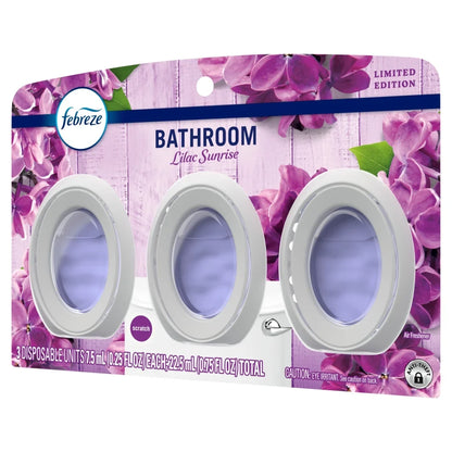 Febreze Bathroom Air Freshener, Odor-Fighting, Lilac, 3 Count