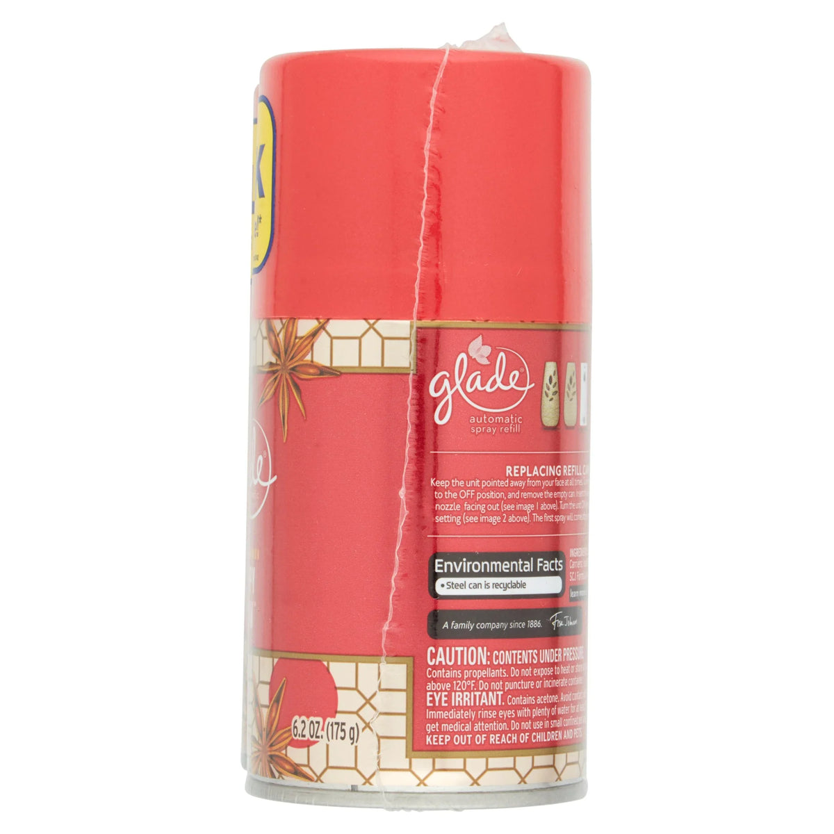 SC Johnson Glade Happy Glow Apple Cinnamon Automatic Spray Refill Value Pack, 6.2 oz, 2 count
