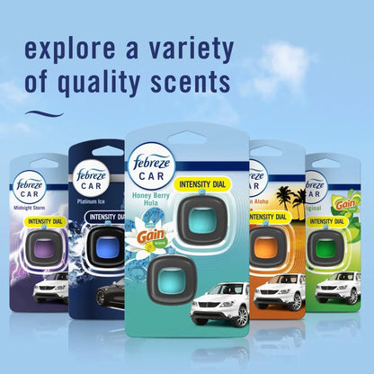 Febreze Car Air Freshener Vent Clip Gain Honey Berry Hula Scent, .06 oz. Car Vent Clip, 2 Count