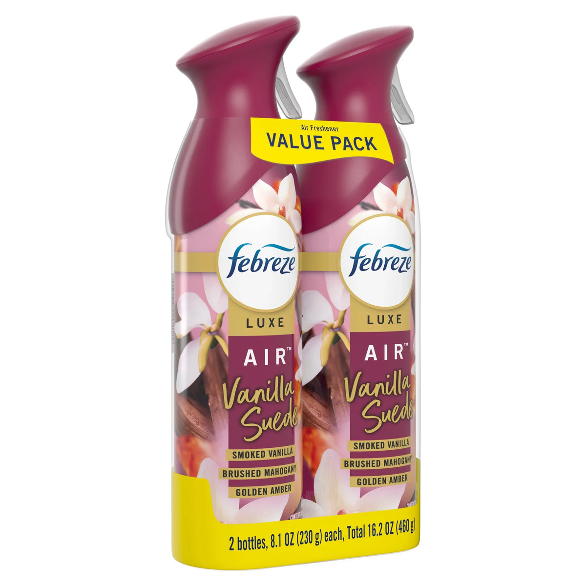 Febreze Air Mist Luxe Air Freshener Spray, Vanilla Suede, 8.1oz, 2 Count