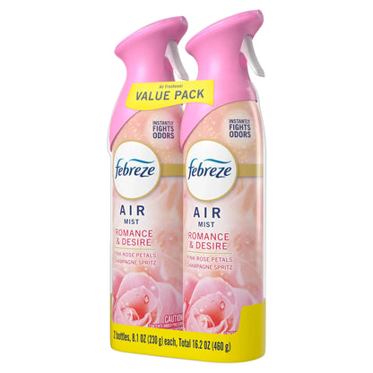 Febreze Air Mist Air Freshener Spray, Romance & Desire Scent, 8.1oz, 2 Count