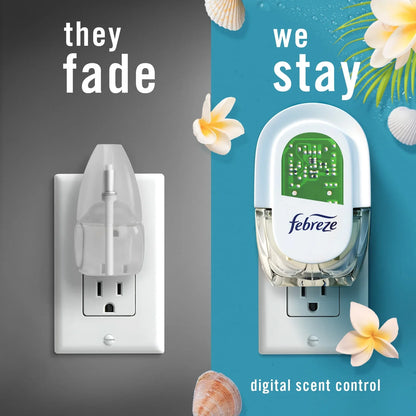 Febreze Plug In Air Freshener, Odor-Fighting Scented Oil Refill, Bora Bora Waters, 2 Refills