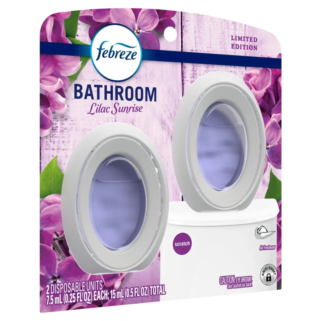 Febreze Bathroom Air Freshener, Odor-Fighting, Lilac, 2ct