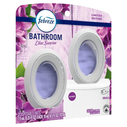 Febreze Bathroom Air Freshener, Odor-Fighting, Lilac, 2ct
