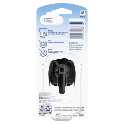 Febreze Odor-Fighting Car, Heavy Duty Air Freshener Vent Clip, Crisp Clean, 1 count