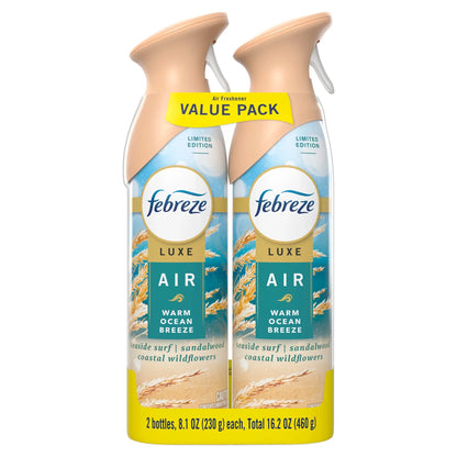 Febreze Air Mist Spray, Warm Ocean Breeze, 8.1 oz, 2 Count