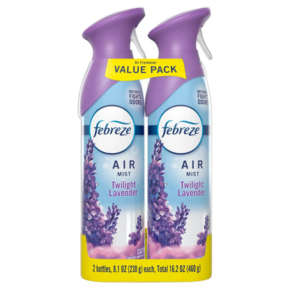 Febreze Air Mist Air Freshener Spray, Twilight Lavender, 8.1oz, 2 Count