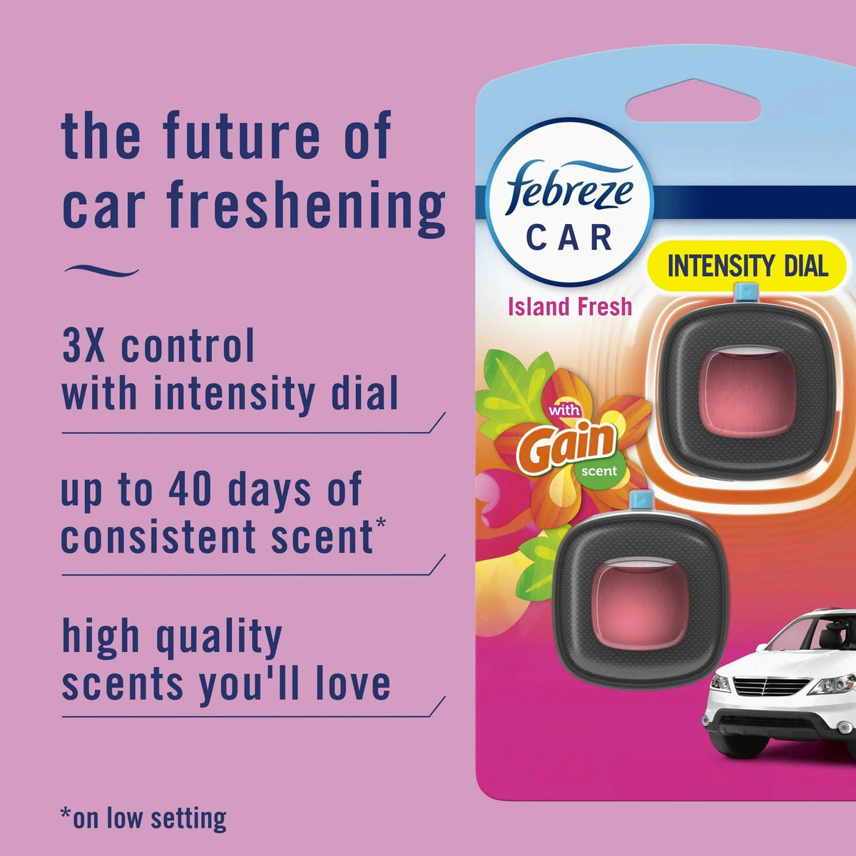 ( 300000 Pack ) Febreze Car Air Freshener, Odor-Fighting Car Vent Clip, Gain Island Fresh, 2 Count