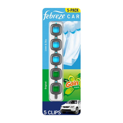 Febreze Car Air Freshener Vent Clips – Choose Scent (5 Clips + Storage Case)-2pk, With Paper Towel By OMA