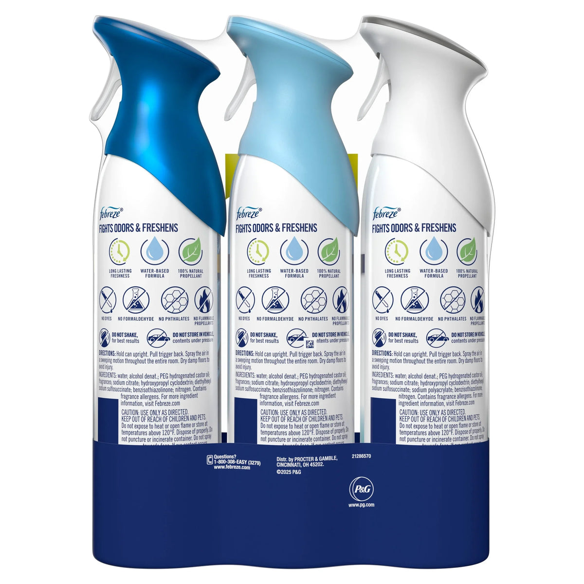 Febreze Air Mist Spray, Heavy Duty, Ocean, Linen & Sky, 8.1oz, 3 Count