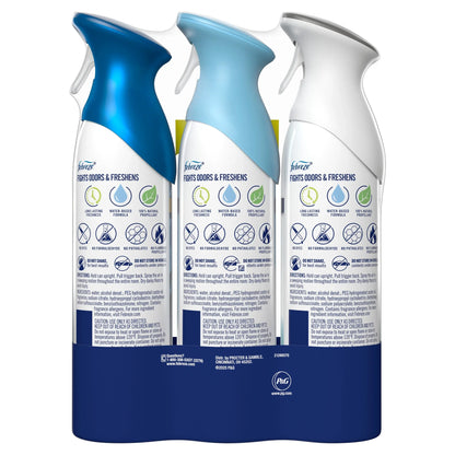 Febreze Air Mist Spray, Heavy Duty, Ocean, Linen & Sky, 8.1oz, 3 Count