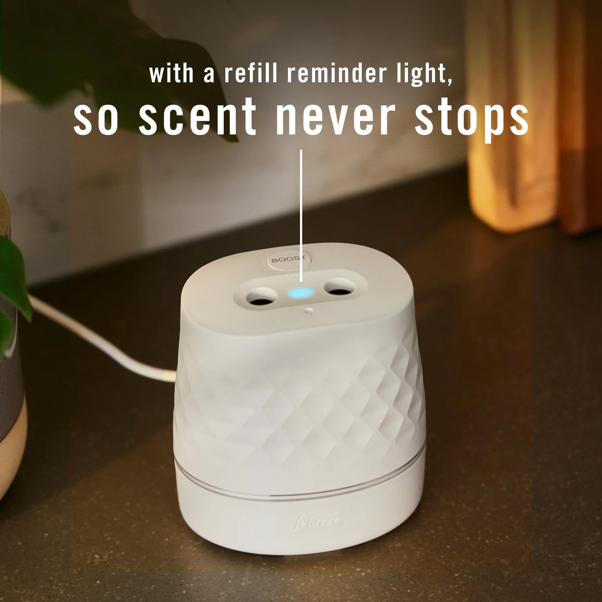 Febreze Plug Scent Booster, Air Freshener, Scented Oil Diffuser, Gain, Starter Kit + 2 Refill