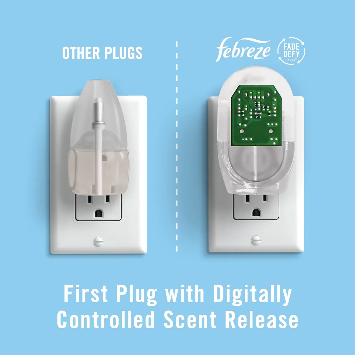 Febreze Kitchen Fade Defy Plug Air Freshener Fresh Lemon Scent - 2pk
