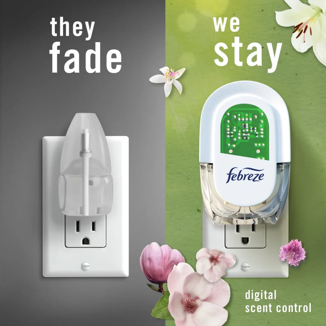 Febreze Plug In Air Freshener Scented Oil Refill Premium Spring Mix, 3 Count