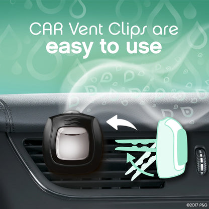 Febreze Car Unstopables Air Freshener Vent Clip, Fresh Frais, 2 count