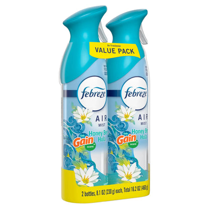 Febreze Air Mist Air Freshener Spray Gain Honey Berry Hula, 8.1oz 2 Count