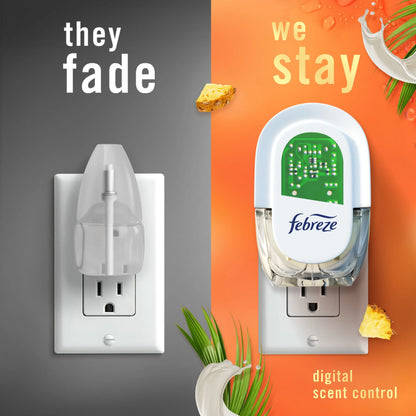 Febreze Plug In Air Freshener, Odor-Fighting Scented Oil Refill, Tropical Blend Scent, 1 Refill