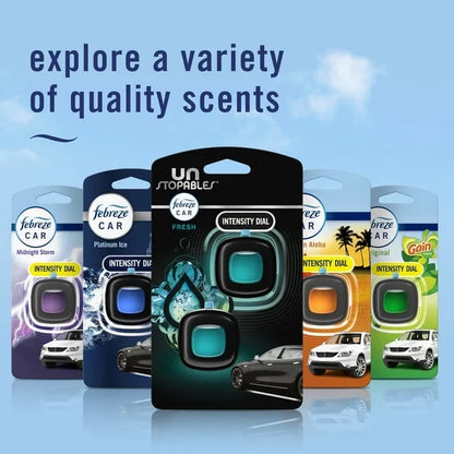 Febreze Car Air Freshener, Odor-Fighting Car Vent Clip, Unstopables Fresh, 2 Count ( 2 Pack )