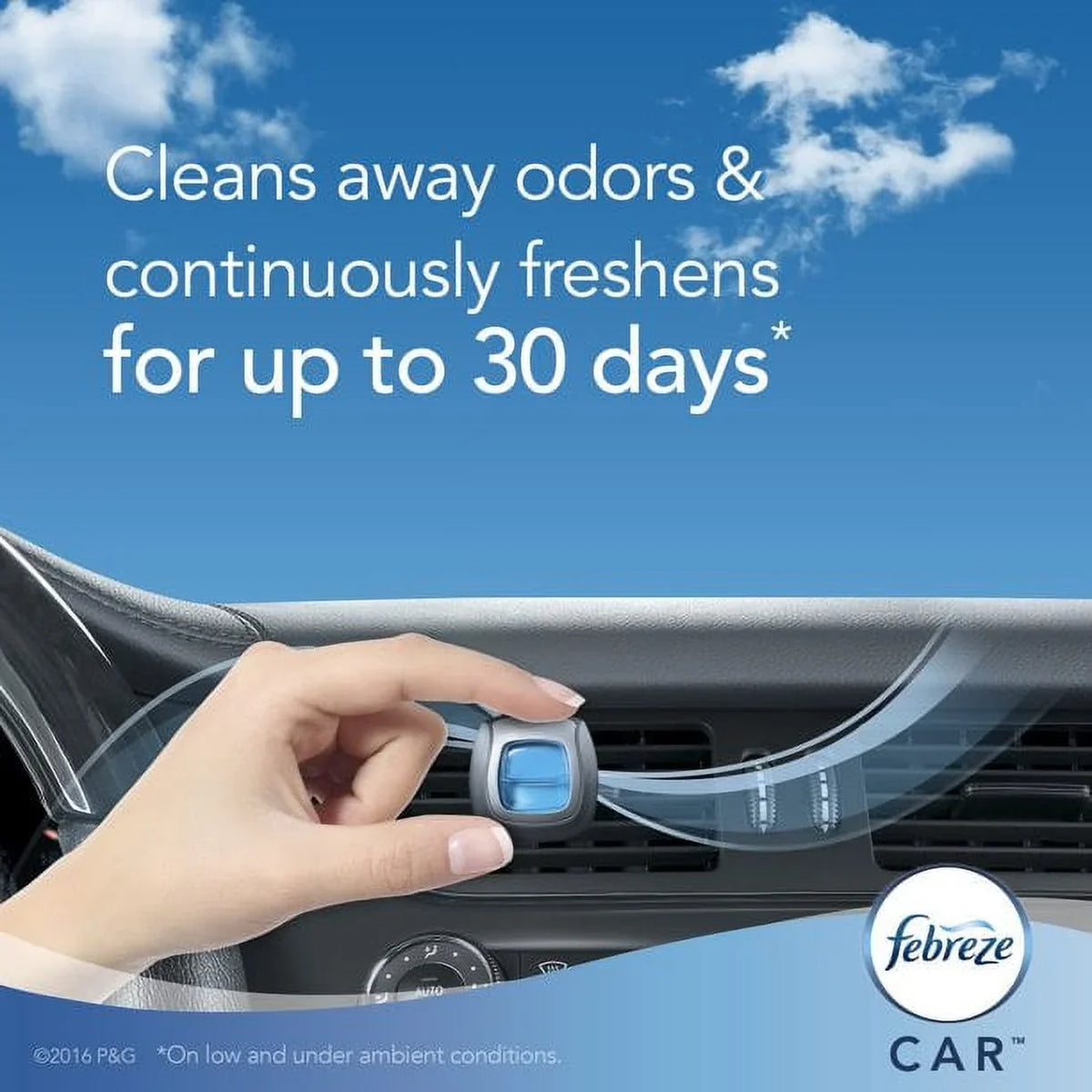Febreze Car Vent Clip Air Freshener, Midnight Storm 1 Ea (Pack of 3)