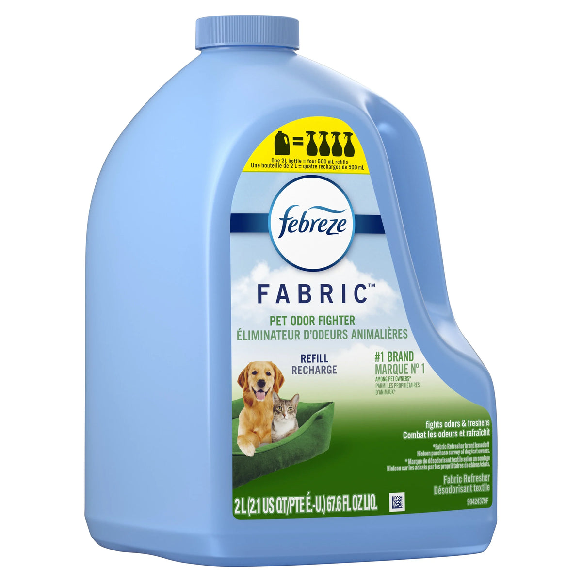 Febreze Fabric Spray Air Freshener, Odor-Fighting, Pet Odor Fighter, 67.6 oz Refill