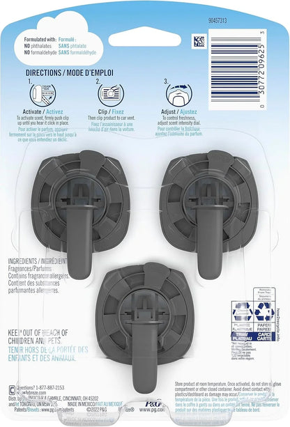 Febreze Car Air Freshener, Odor-Fighting Car Vent Clip, Gain Island Fresh, 3 Count