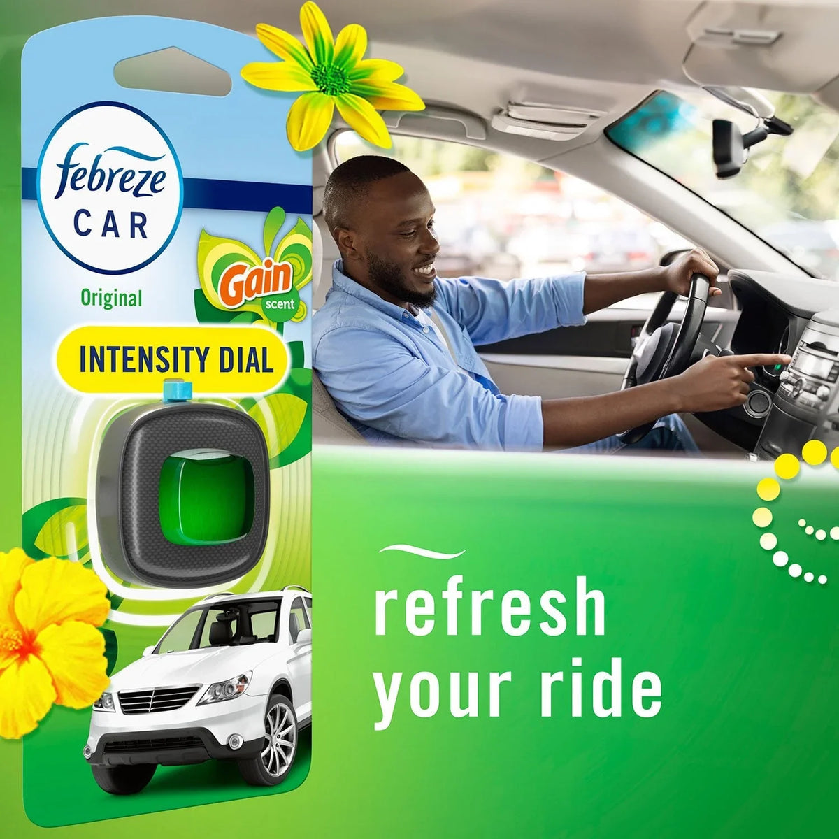 Febreze Car Air Freshener Vent Clips, Gain Mixed Scent, 5 ct.