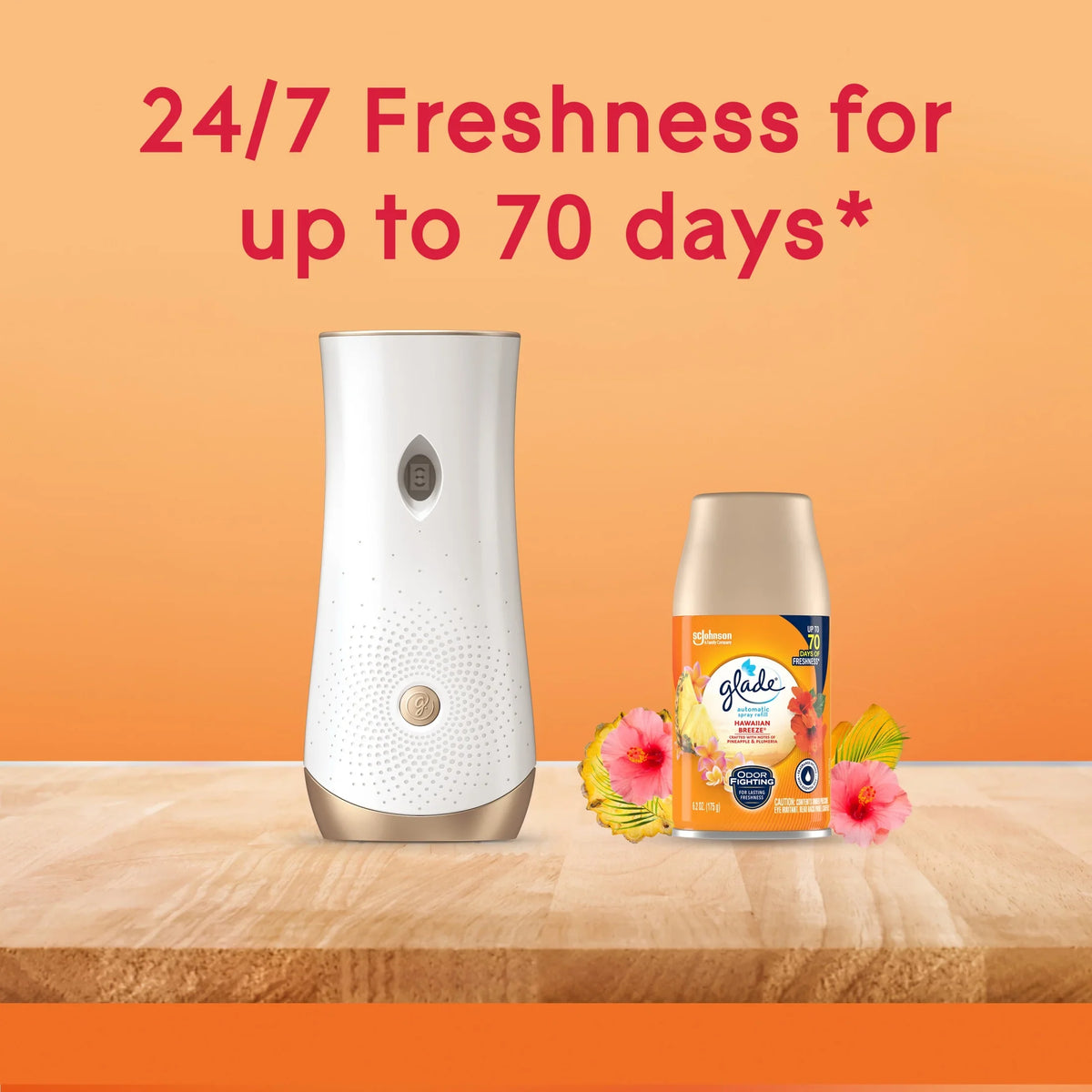 Glade Automatic Spray Refill 1 Count, Hawaiian Breeze, 6.2 oz. Total, Air Freshener