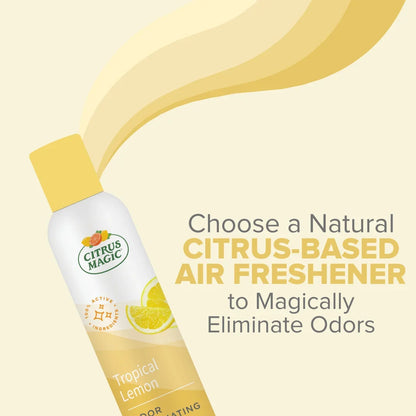 Citrus Magic Odor Eliminating Air Freshener Spray, Tropical Lemon, 3-Ounce, Pack of 3