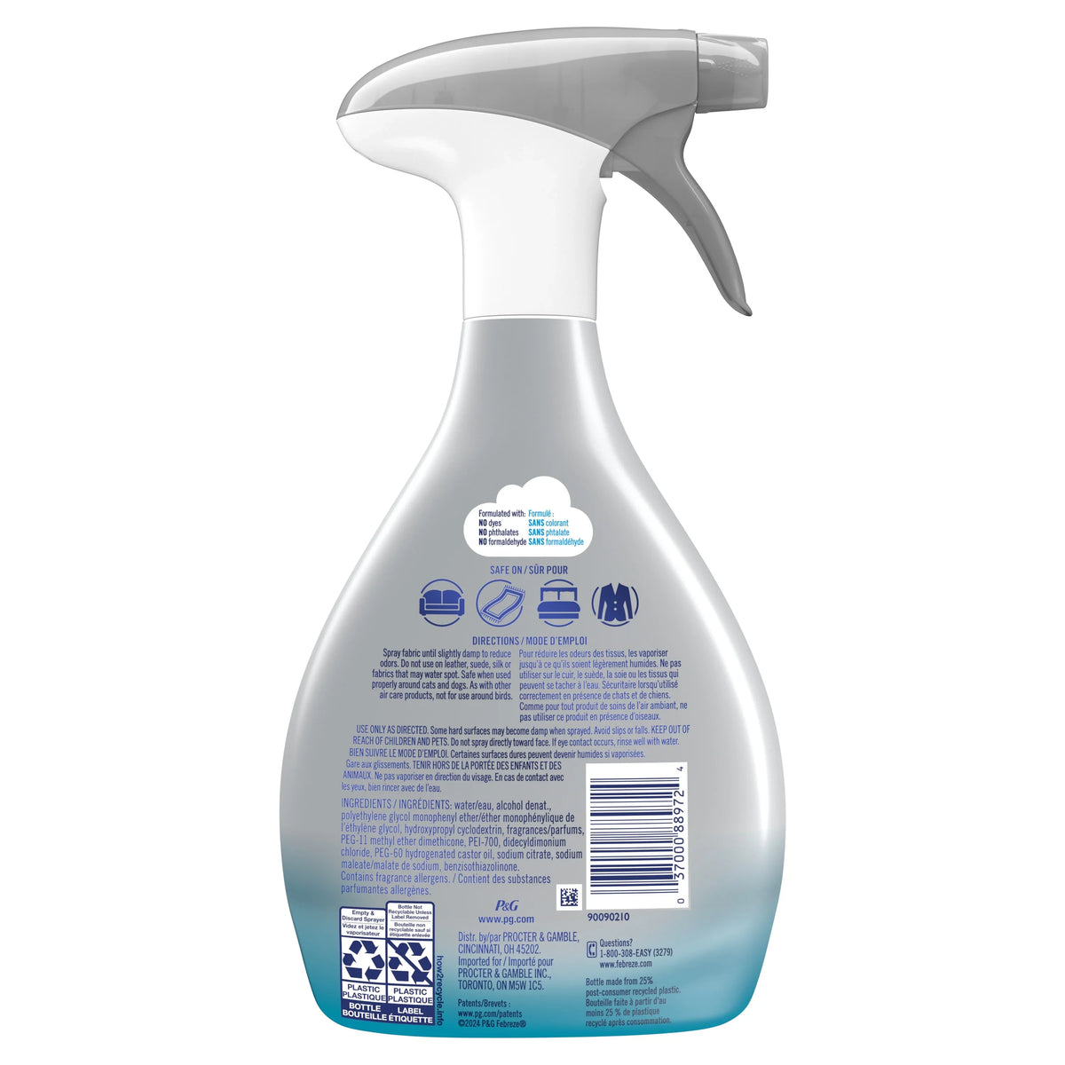 Febreze Fabric Spray Air Freshener, Odor-Fighting, Heavy Duty Crisp Clean, 27 oz