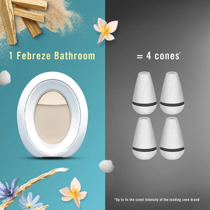 Febreze Bathroom Air Freshener, Small Spaces Odor-Fighting, Warm Ocean Breeze Scent, 1 Count