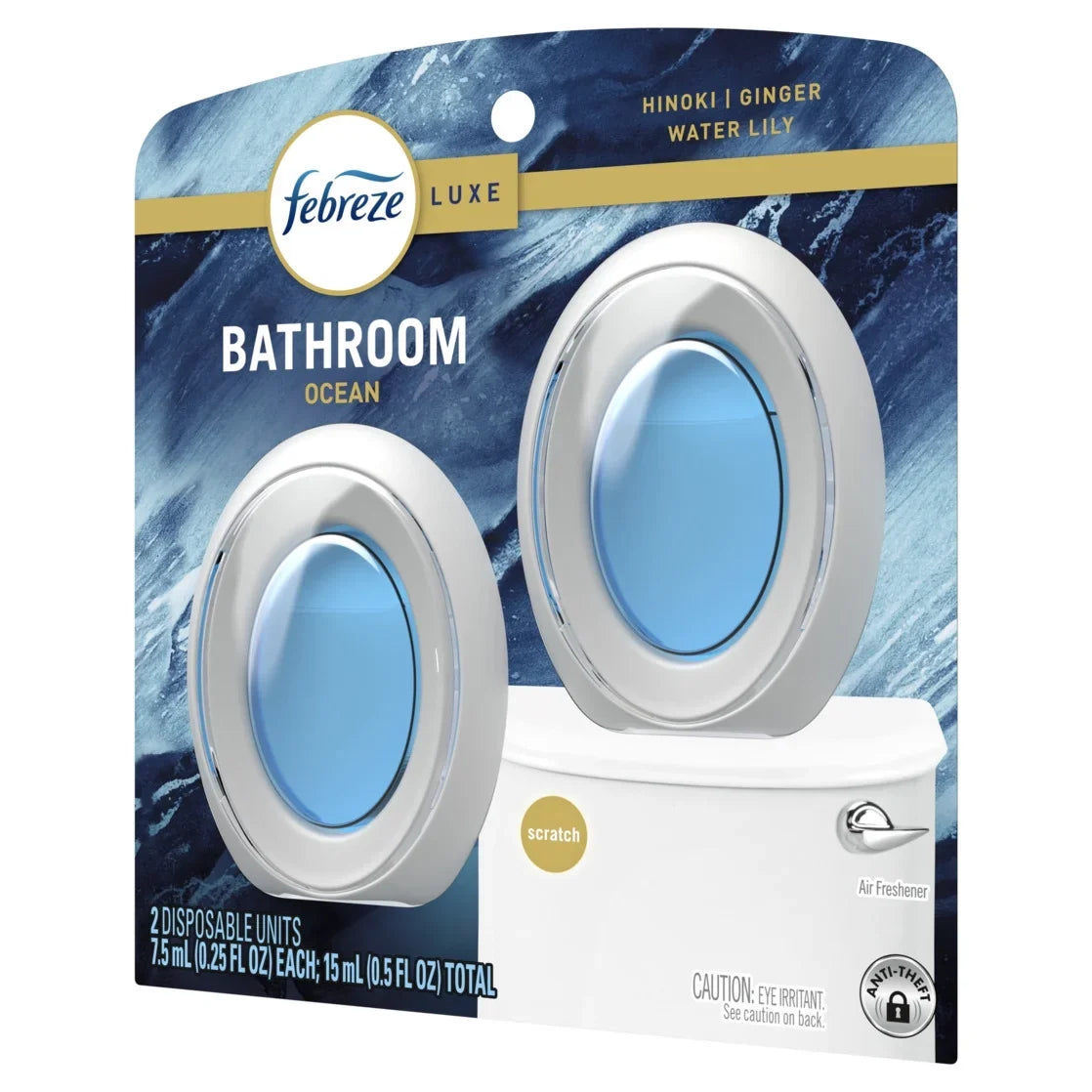 Febreze Bath Air Freshener, Odor-Fighting Ocean Scent, 2 Count