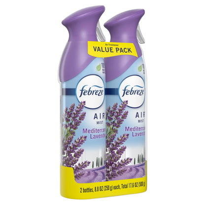 Febreze Air Freshener Spray, Odor-Fighting Room Spray, Mediterranean Lavender, 8.8oz, 2 Count