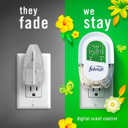 2X - Febreze Gain Original Scent Odor Fighting Fade Defy PLUG Air Freshener Oil Refills 3 pk / 0.87 fl oz