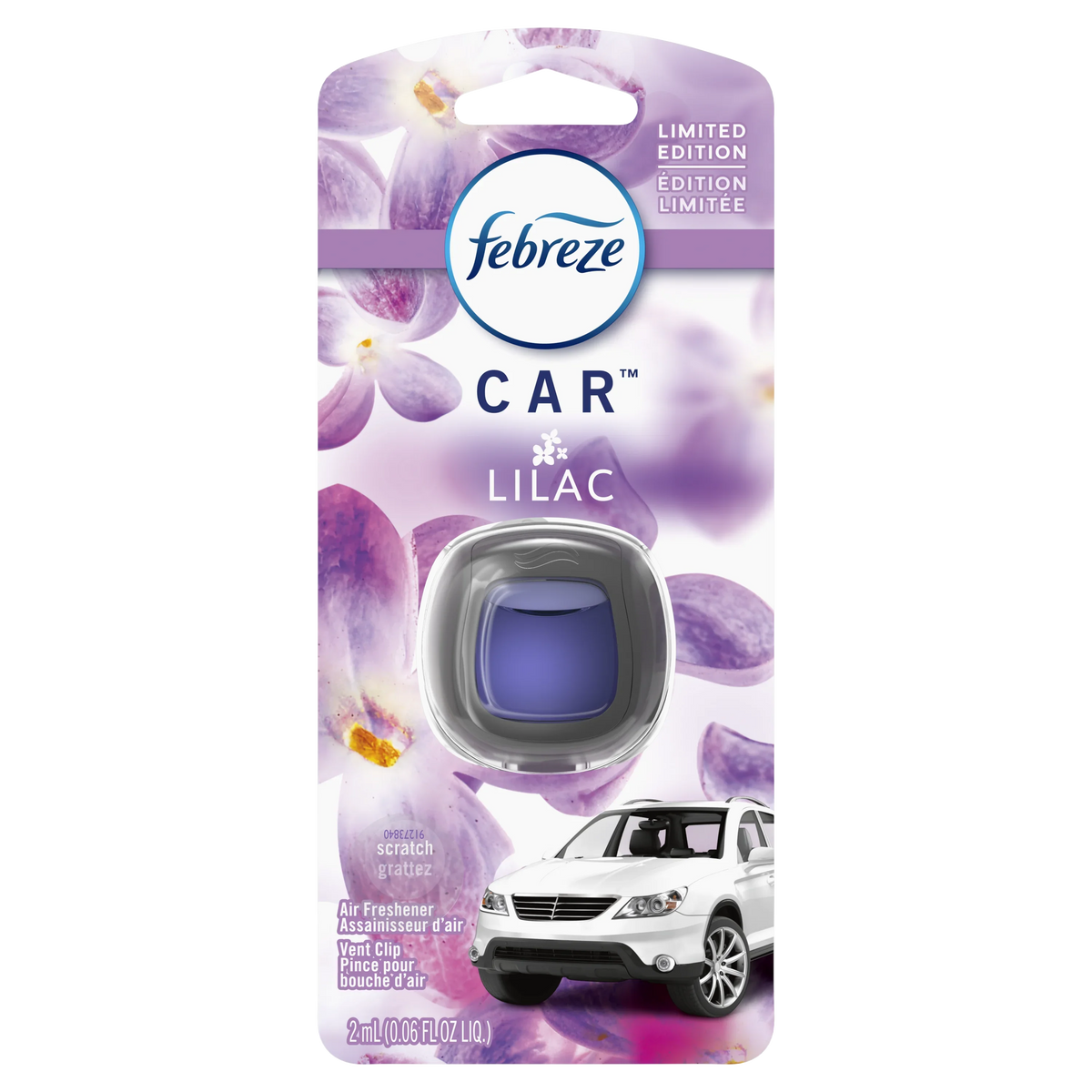 Febreze Car Air Freshener Vent Clip, Lilac, 1 Count