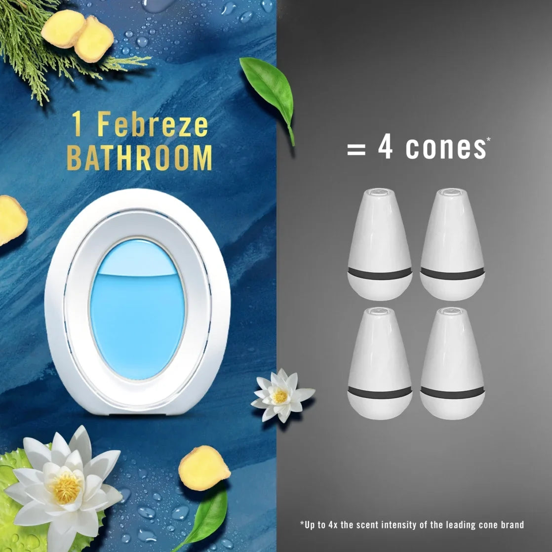 Febreze Bath Air Freshener, Odor-Fighting Ocean Scent, 2 Count