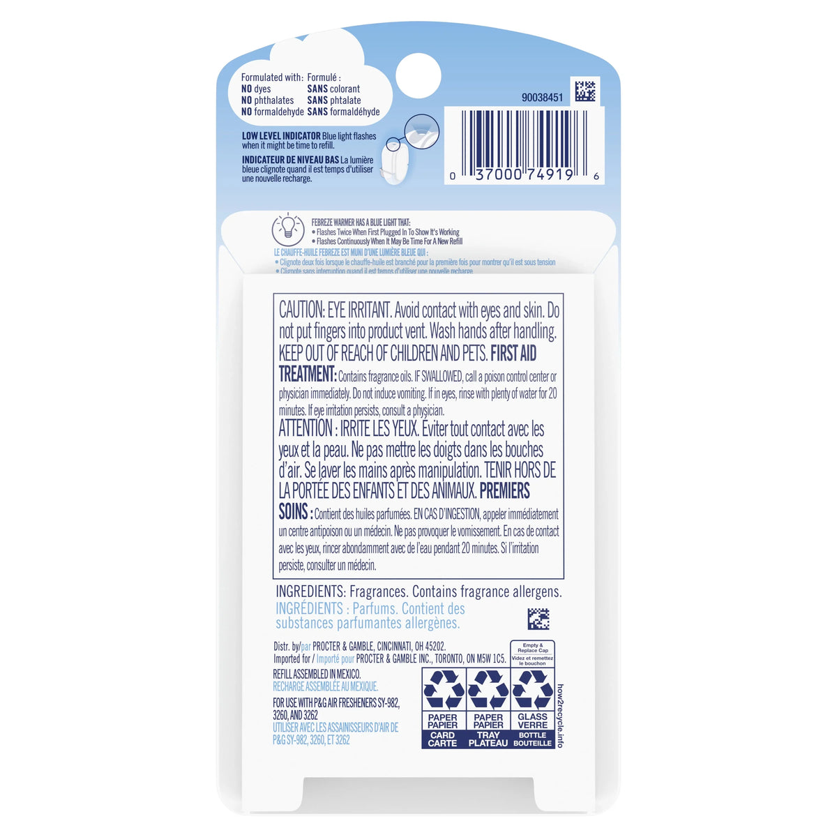 Febreze Plug Air Freshener Scented Oil Refill, Bora Bora Waters, 1 Count