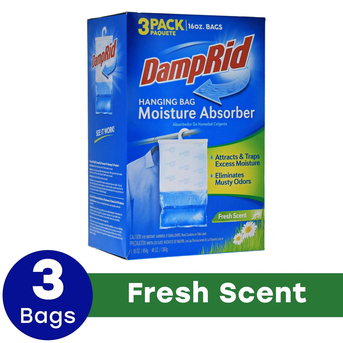 damprid hanging bag, fresh scent 16-ounce, 3-pack