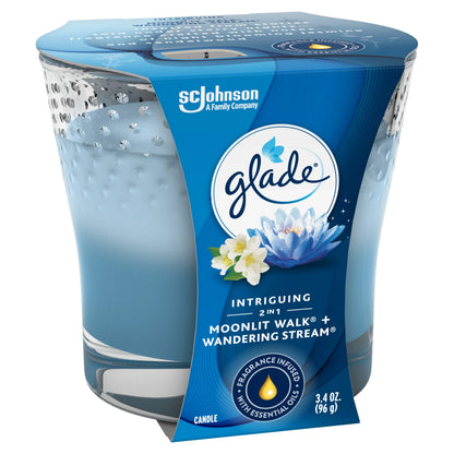 Glade 2in1 Jar Candle 1 ct, Moonlit Walk & Wandering Stream, 3.4 oz. Total, Air Freshener