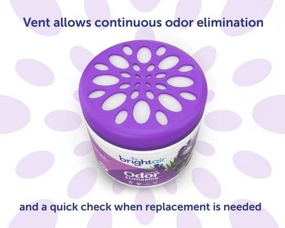 Bright Air Super Odor Eliminator Air Freshener, Lavender & Fresh Linen, 14oz, Case of 6