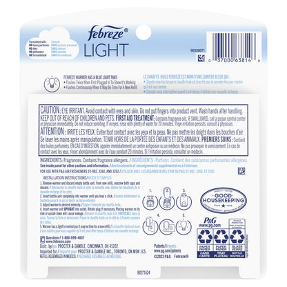 Febreze Plug In Air Freshener, Odor-Fighting Scented Oil Refill, Light Bamboo Scent, 2 Refills